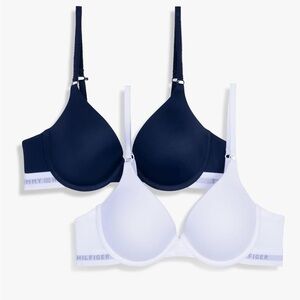Tommy Hilfiger Women's Micro Push Up Bra 2-Pack Black & White 36C